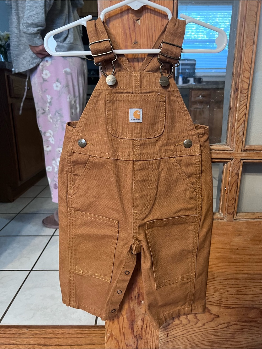 Carhartt Kids' Infant Brown Duck Overalls - Durable Workwear Bottoms 6 Months